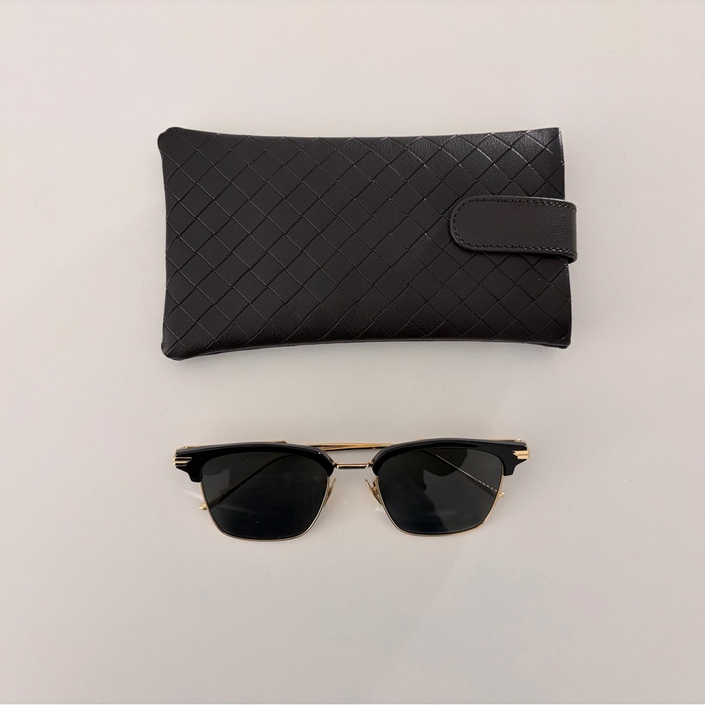 Bottega Veneta Black and Gold Sunglasses